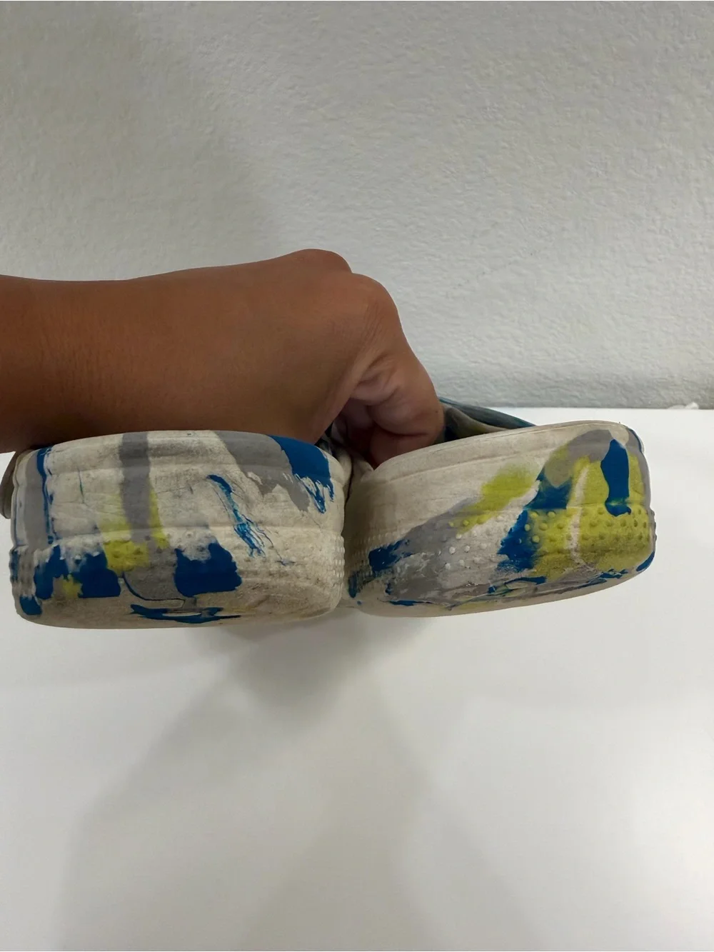 CROCS Kids Tie-Dye Blue & Yellow Clog with Sports Jibbitz